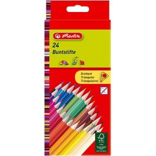 10412039 Pack de 24 Crayons de couleur triangulaires