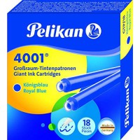 Pelikan 4001 Lot de 18 cartouches d'encre grande capacite Bleu roi