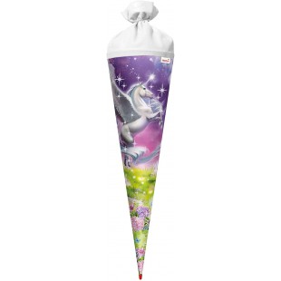 Grand sac surprise Magic Pegasus avec paillettes - 70 cm - Rond - Fermeture en feutre - Pour la rentree scolaire