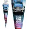 Cornet surprise « Police 110 » avec lumiere et son 85 cm - 6 coins rouges fermeture en tulle - Sachet de sucreries pour rentree 