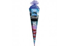 Cornet surprise « Police 110 » - 85 cm - 6 coins rouges - Fermeture en tulle - Pour la rentree scolaire - Police 110