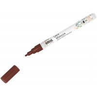 47218 - Stylo de peinture fine marron avec pointe ogive epaisseur de trait 1 - 2 mm, pour creer, ecrire et decorer de