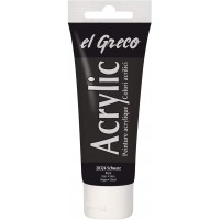 Tube 75 ml Peinture acrylique el Greco Noir