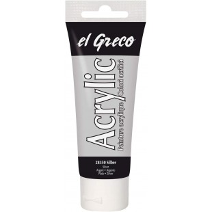 C. Peinture acrylique el Greco, argent, 75 ml