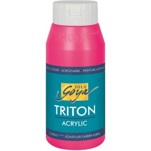 Solo Goya Triton 17063 Peinture acrylique rose fluorescent, flacon de 750 ml, sechage rapide et mat, peinture a  base d'eau, qua