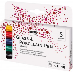 Hobby Line 16350 - Feutres pour Porcelaine Brillant - Set de 5