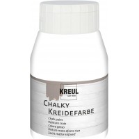 Peinture a  la Craie 75123 - Blanc Neige - Flacon en Plastique - 500 ML - Couleur Mate - Couvrante - Sechage Rapide - Effet use
