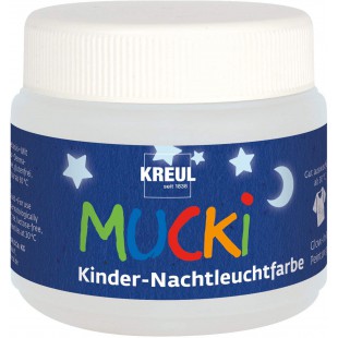 Mucki 24500 Peinture phosphorescente pour enfant 150 ml Peinture lavable a  base d'eau, sans paraben, sans gluten, sans lactose,