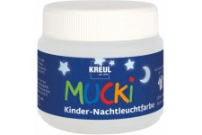 Mucki 24500 Peinture phosphorescente pour enfant 150 ml Peinture lavable a  base d'eau, sans paraben, sans gluten, sans lactose,