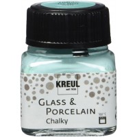 16638 - Glass & Porcelain Chalky Ice Menthe Verre 20 ml - Peinture douce - Peinture mate pour verre et porcelaine a  base d'eau,