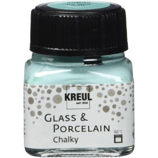 16638 - Glass & Porcelain Chalky Ice Menthe Verre 20 ml - Peinture douce - Peinture mate pour verre et porcelaine a  base d'eau,
