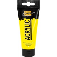 84147 Solo Goya Acrylic, tube de 100 ml, jaune fluorescent, cremeux et polyvalent de qualite etude, a  base d'eau, sechage rapid