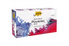 87230 Lot de 6 flacons de peinture acrylique Solo Goya Ready Mixed mixte Bleu cobalt Noir et bleu saphir 80 ml