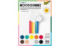 23509 - Caoutchouc Mousse - 10 Feuilles en 10 Couleurs Assorties - 2 mm - Environ 29 x 40 cm - Ideal pour de Nombreux travaux de