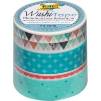 26419 Ruban adhesif decoratif de papier washi tape Pastel, Lot de 4