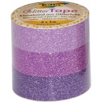 28302 Ruban adhesif decoratif Glitter Tape Rose/rose/mauve