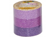 28302 Ruban adhesif decoratif Glitter Tape Rose/rose/mauve