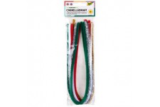 77895 - Fil chenille - Lot de 10 cure-pipes - Couleurs de Noel - Diametre : 8 mm et 50 cm de long - Ideal pour bricoler et creer