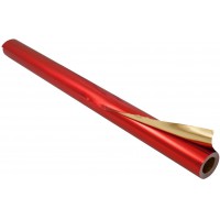 R12 Feuille d'aluminium double laminage Rouge/Or 50 cm x 10 m