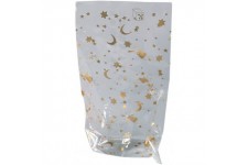 292 - Lot de 10 sachets en cellophane avec Impression de Noel, env. 14,5 x 23,5 cm, pour emballer des Biscuits, des Bonbons et B