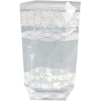 - Sachets en cellophane avec Impression Dentelle Blanche, Environ 14,5 x 23,5 cm, Lot de 10, 8531215, Transparent, 14,5 x 23,5