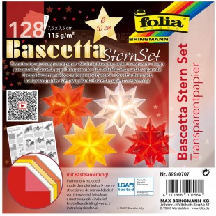 Feuilles de Papier Pliables etoile Bascetta, 75 x 75mm