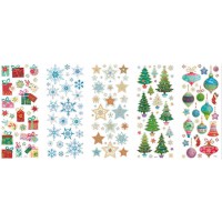 Stickers brillants « Noel », 5 feuilles env. 10 x 23 cm