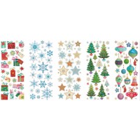 Stickers brillants « Noel », 5 feuilles env. 10 x 23 cm