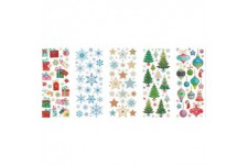 Stickers brillants « Noel », 5 feuilles env. 10 x 23 cm