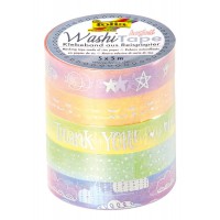 Ruban adhesif decoratif washi-Tape hotfoil Rainbow Noir