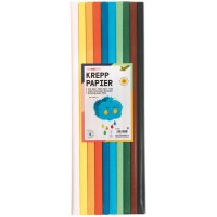 - Lot de 10 crepon de differentes Couleurs, Chaque Rouleau Mesure Environ 50 x 200 cm, Papier tres elastique et Fin, avec Une Su