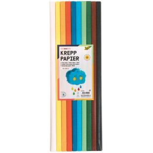 - Lot de 10 crepon de differentes Couleurs, Chaque Rouleau Mesure Environ 50 x 200 cm, Papier tres elastique et Fin, avec Une Su