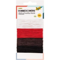 13701 Lot de 4 bobines de cordons en caoutchouc de 1 mm x 5 m