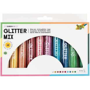 Glitter Lot de 10 Tubes de Poudre pailletee 14 g