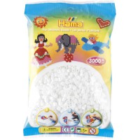 Perles a  Repasser midi, Sachet, 3000 pieces, Blanc Noir