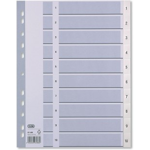intercalaire numerique en plastique, format A4, blanc ,