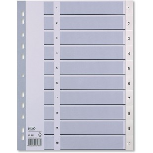 intercalaire numerique en plastique, format A4, blanc ,