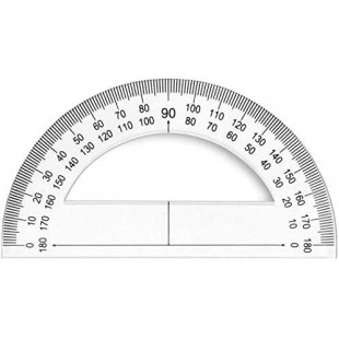 rapporteur 180 degres, en Plastique, 120 mm Noir
