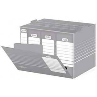 Lot de 10 : Containers d'archives 45,5x35,5x27 cm Gris/blanc
