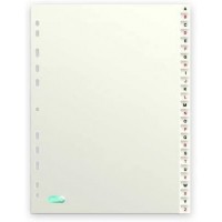 Intercalaires alpha A4, 26 positions A-Z, en carte 160g/m², coloris blanc