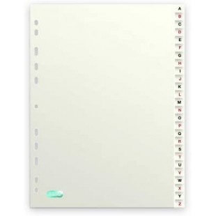 Intercalaires alpha A4, 26 positions A-Z, en carte 160g/m², coloris blanc