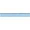 Regle Plate Incassable Plastique Bord Antitache 30 cm Bleu Transparent