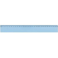Regle Plate Incassable Plastique Bord Antitache 30 cm Bleu Transparent