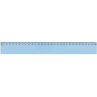 Regle Plate Incassable Plastique Bord Antitache 30 cm Bleu Transparent