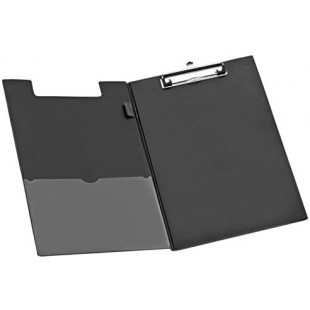 Porte-Bloc a Pince, a4, revetement PVC, Noir Noir