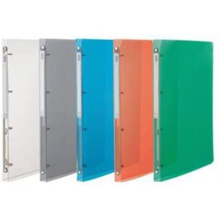 Classeur Hawai 4 anneaux 15 mm polypropylene translucide 5/10e assortis