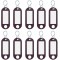 262103401 Porte-cles plastique (avec crochets en S, etiquettes interchangeables) Lot de 10, Noir
