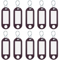 262103401 Porte-cles plastique (avec crochets en S, etiquettes interchangeables) Lot de 10, Noir