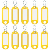 262103405 Porte-cles plastique (avec crochets en S, interchangeables etiquettes 10) Jaune