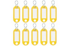 262103405 Porte-cles plastique (avec crochets en S, interchangeables etiquettes 10) Jaune